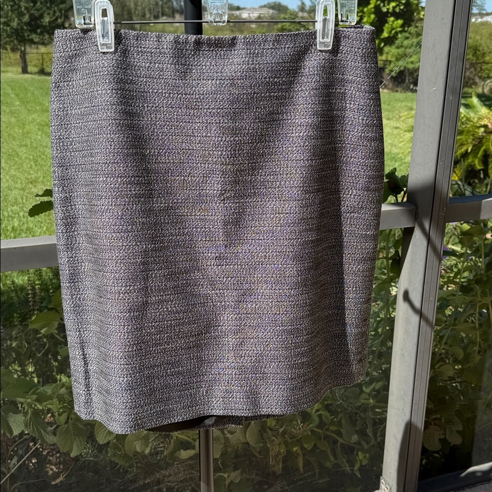 Anne Klein 12 Classic Black GrayTweed Skirt Career Wear
